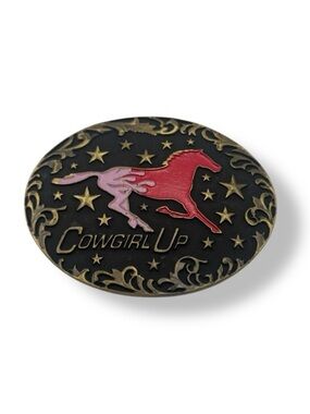 Montana Silversmiths Brass Cowgirl Up Belt Buckle